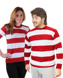 Adult Stripe Knitted Jumper Long Sleeve Pullover Sweatshirt