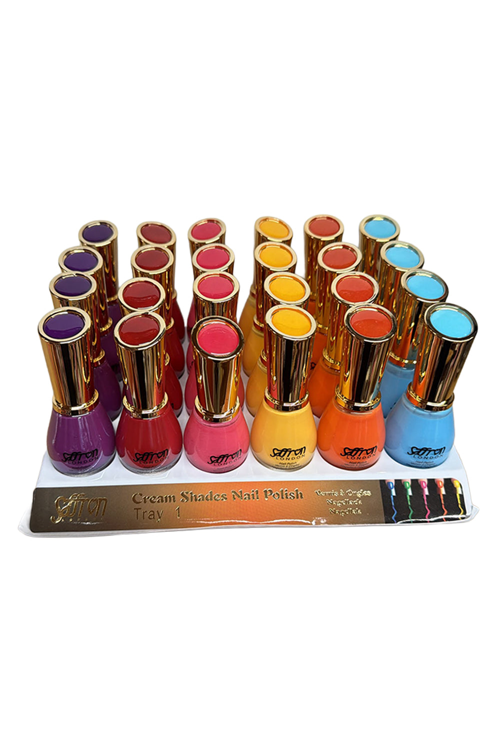 Nail Polish Assorted Colours Tray 1 Pack of 24 Pcs