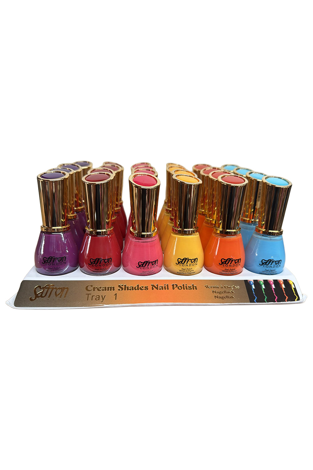 Nail Polish Assorted Colours Tray 3 Pack of 24 Pcs