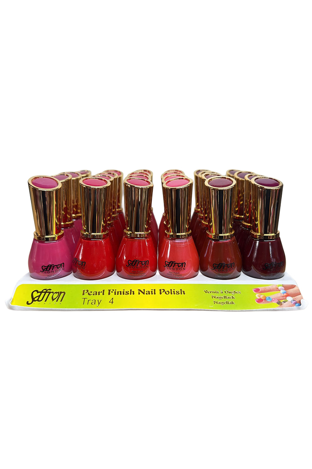 Nail Polish Assorted Colours Tray-4 Pack of 24 Pcs