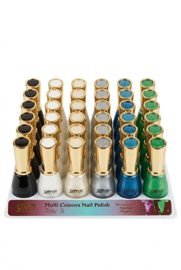 Nail Polish Assorted Colours Tray-5 Pack of 24 Pcs