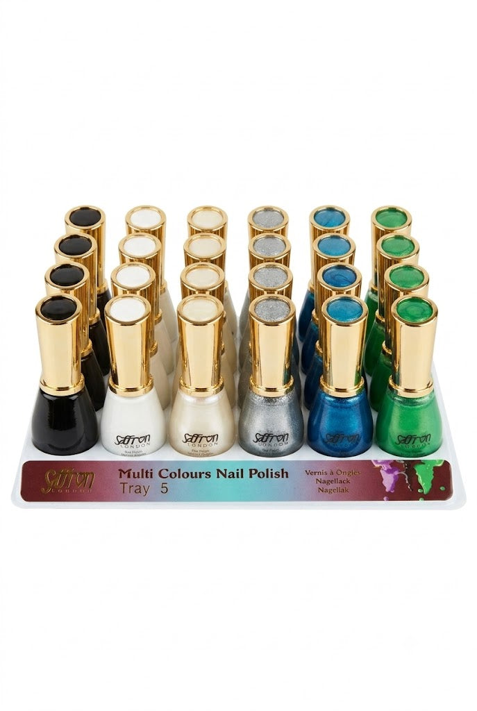 Nail Polish Assorted Colours Tray-5 Pack of 24 Pcs