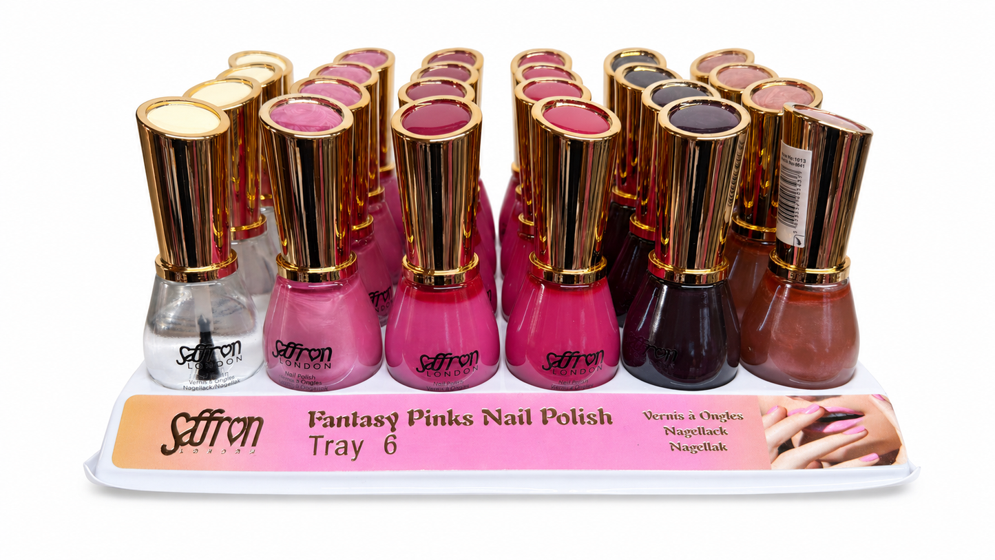 Nail Polish Assorted Colours Tray-6 Pack of 24 Pcs