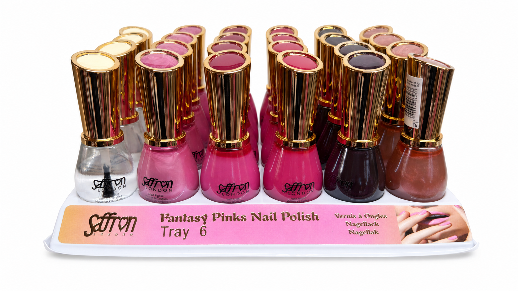 Nail Polish Assorted Colours Tray-6 Pack of 24 Pcs