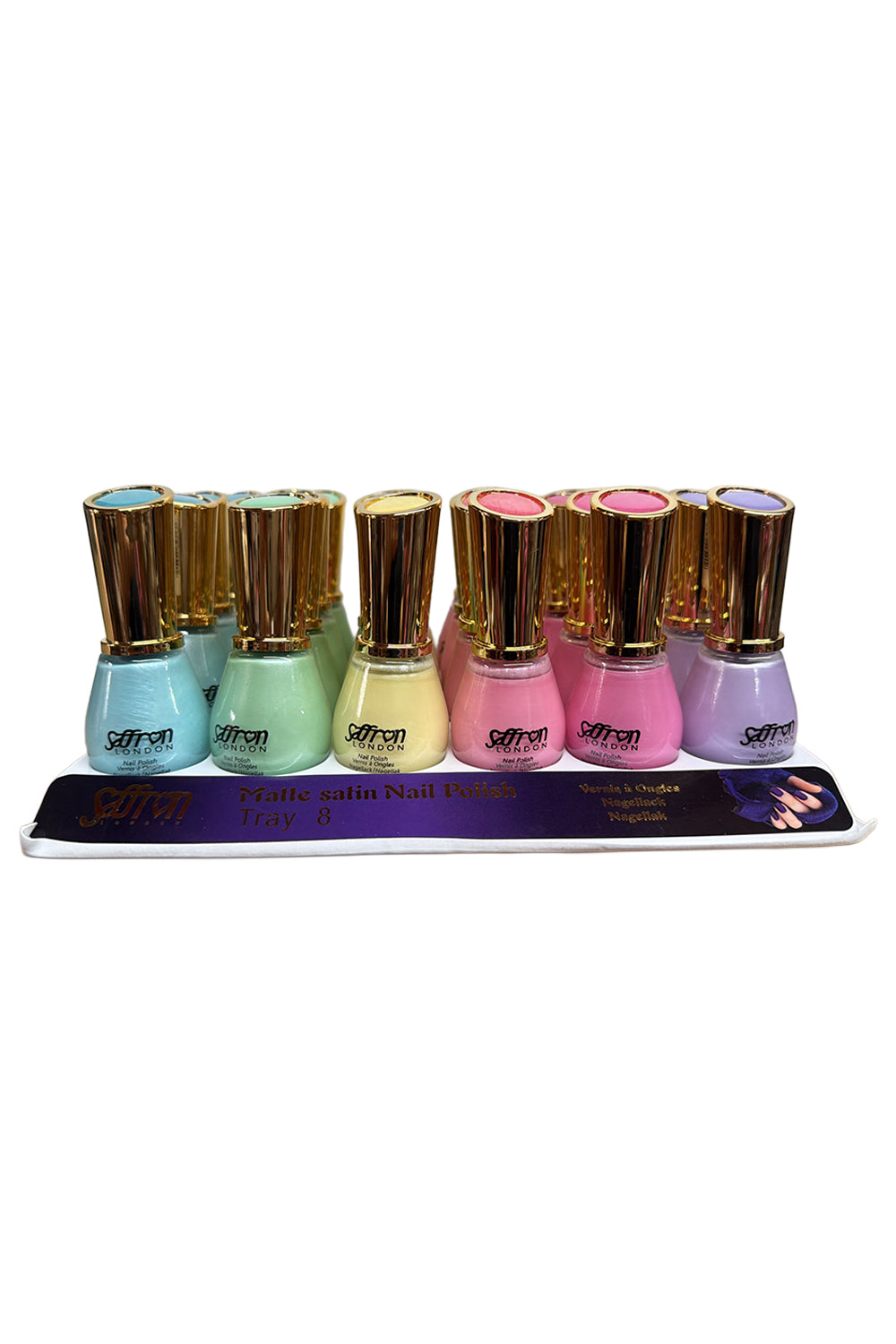 Nail Polish Assorted Colours Tray-8 Pack of 24 Pcs