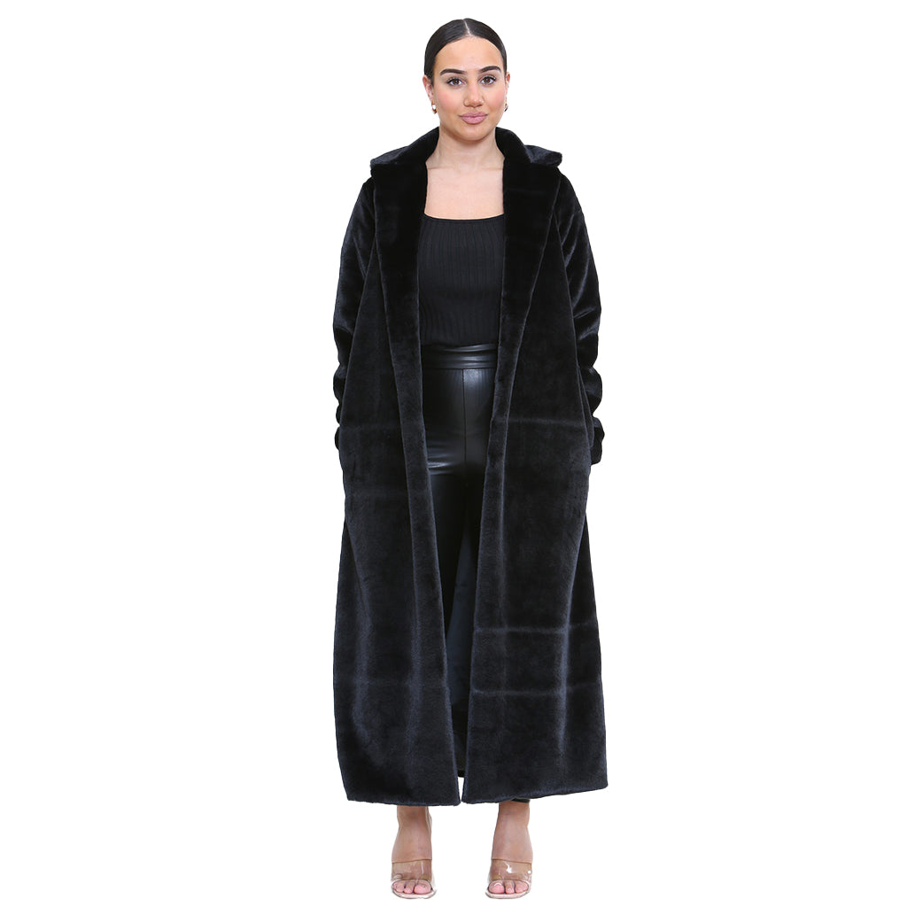 Women's Winter Wear Open Soft Faux Fur Coat