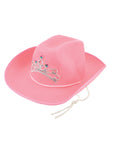 Adult Pink Crown Tiara Cowboy Hat With Adjustable Drawstrings
