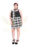 Plus Size Ladies Tartan Pleated Wrap Over Buttoned Kilt Skirt (18 Inches)