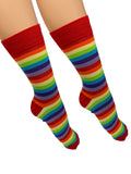 12 Pairs Men's Ankle Socks in Red and Rainbow