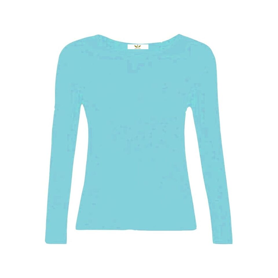 Girl Crew Neck Long Sleeve T-shirt Pastel Plain Kids Tee Top