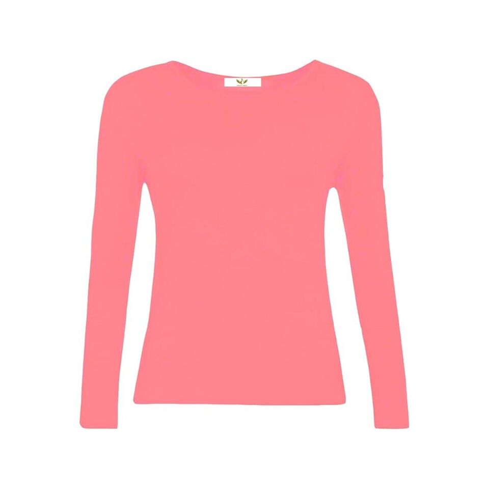 Girl Crew Neck Long Sleeve T-shirt Pastel Plain Kids Tee Top