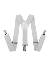 Adjustable Men's Suspenders Plain Braces With Strong Metal Clips