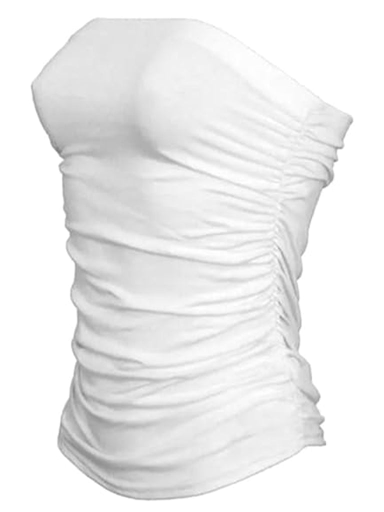 Ruched Strapless Boob Tube Bandeau Top - Stylish & Comfortable