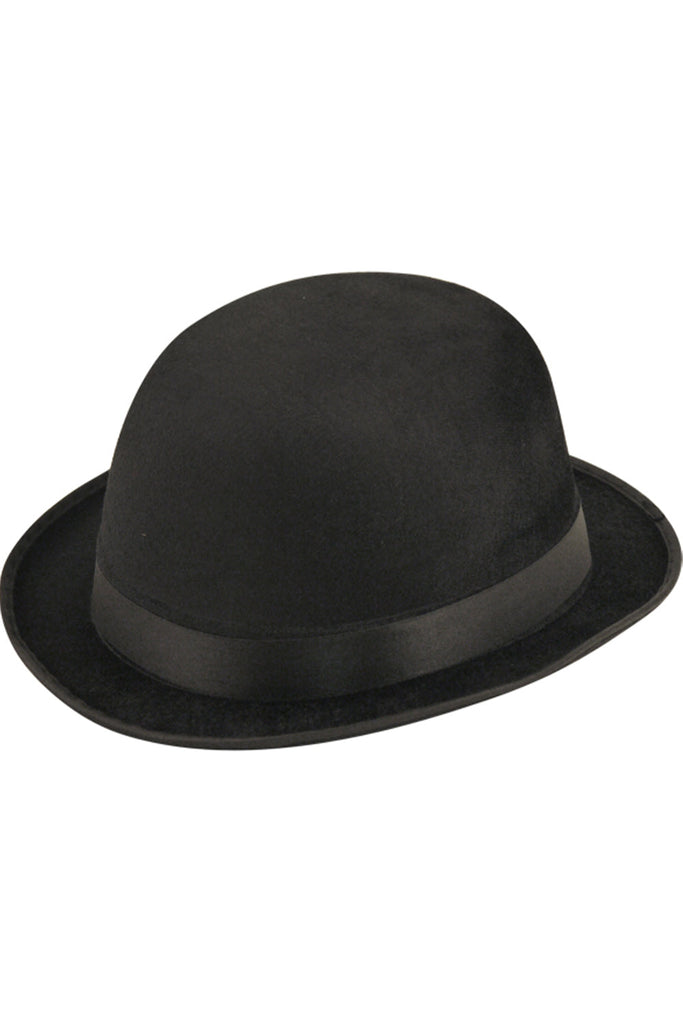 Black Velour Bowler Hat Victorian Head wear