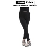 Girl's Thick Cotton Full-Length Elastic Waist Leggings