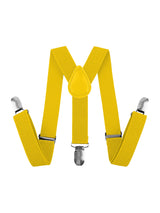 Adjustable Men's Suspenders Plain Braces With Strong Metal Clips